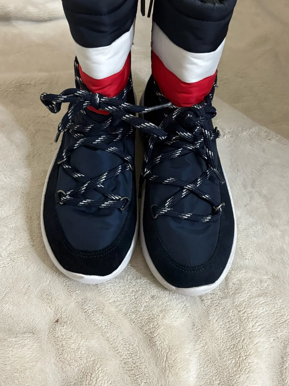 Tommy Jeans Navy Red White High-Top SnowBoots
